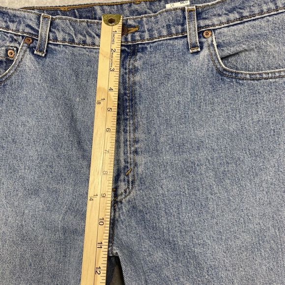 Levis 551 Jeans Womens Sz 16 34x30 Relaxed Fit Tapered Leg Distressed aded Denim - Picture 6 of 15